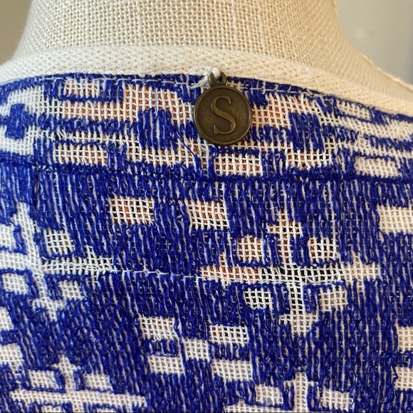 Soft Surroundings Label Noir embroidered linen tunic S - Picture 3 of 9